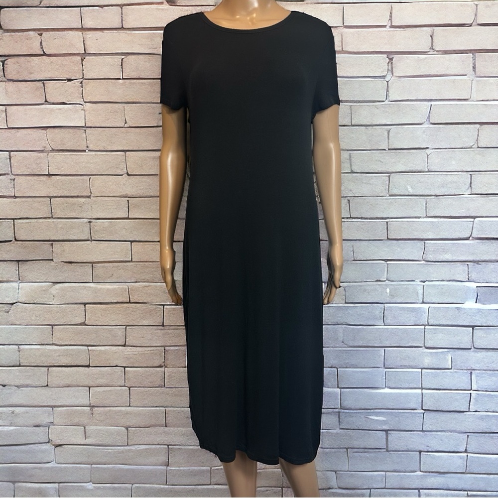 Gap Super Soft Slip Layered Black Basic Ribbed Mi… - image 1